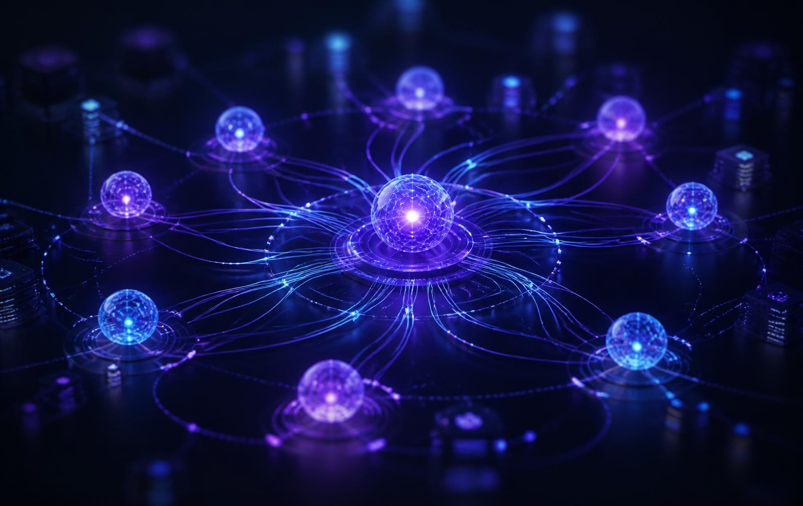 Enterprise AI agent architecture visualized as connected nodes